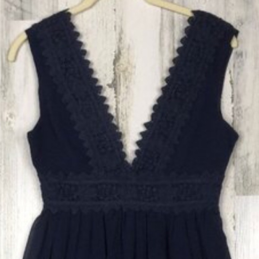 Minuet Womens Navy V Neck Sleeveless Mini Dress S - Picture 4 of 4